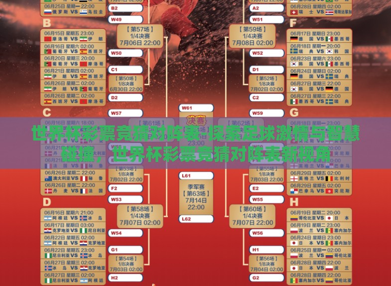 世界杯彩票竞猜对阵表-探索足球激情与智慧碰撞，世界杯彩票竞猜对阵表新视角