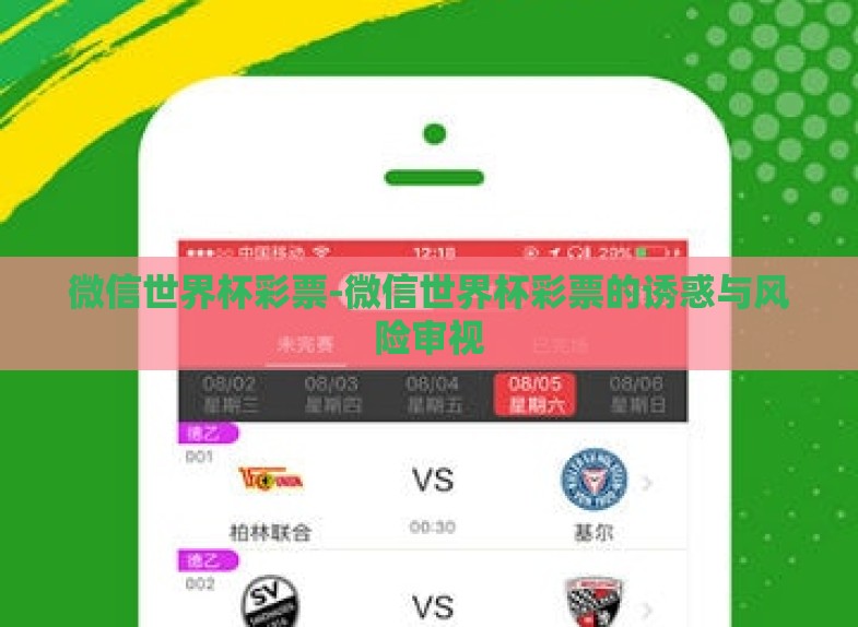 微信世界杯彩票-微信世界杯彩票的诱惑与风险审视