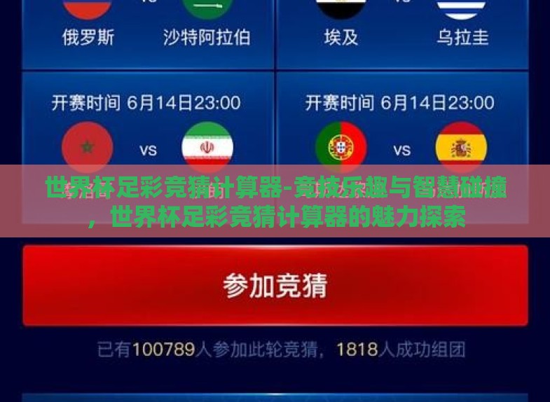 世界杯足彩竞猜计算器-竞技乐趣与智慧碰撞，世界杯足彩竞猜计算器的魅力探索