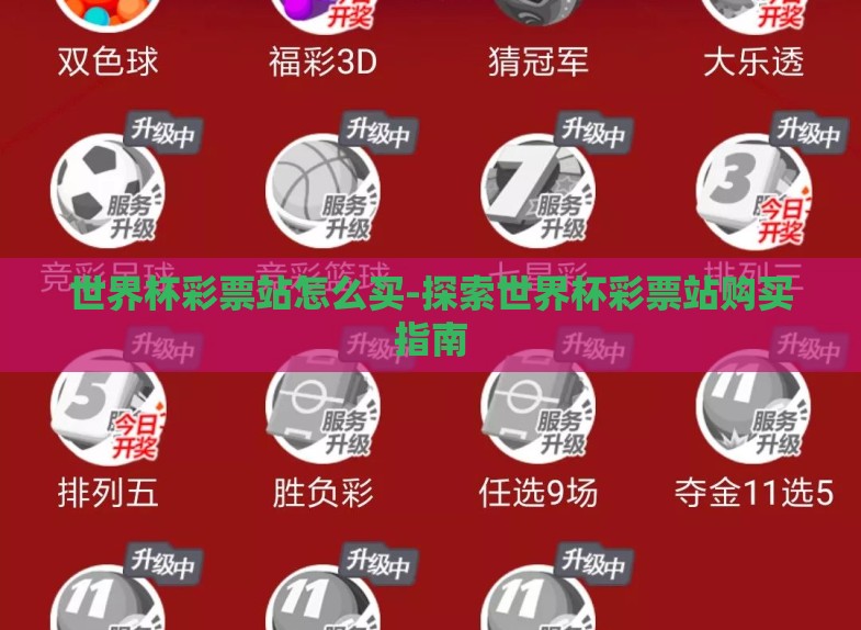 世界杯彩票站怎么买-探索世界杯彩票站购买指南