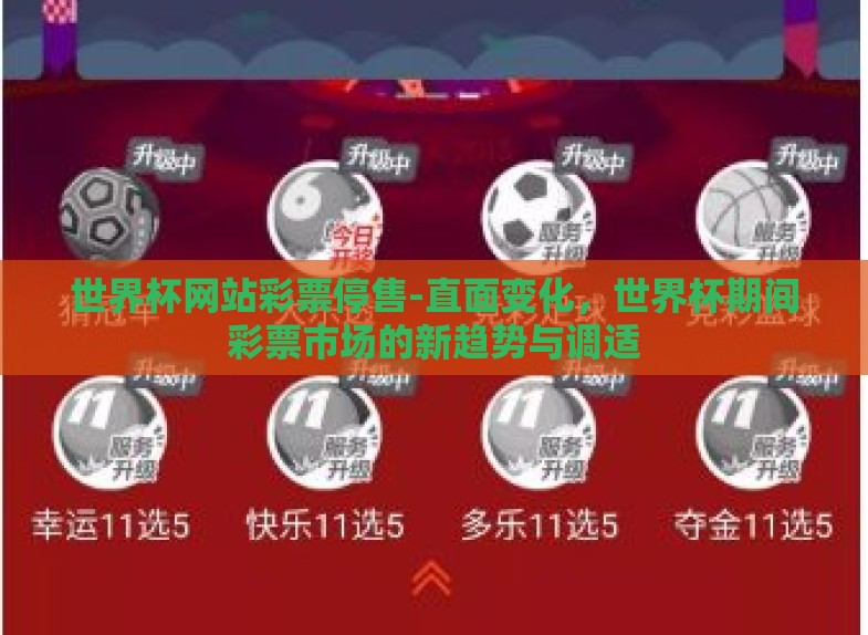世界杯网站彩票停售-直面变化，世界杯期间彩票市场的新趋势与调适