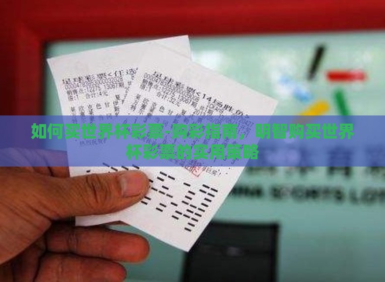 如何买世界杯彩票-购彩指南，明智购买世界杯彩票的实用策略
