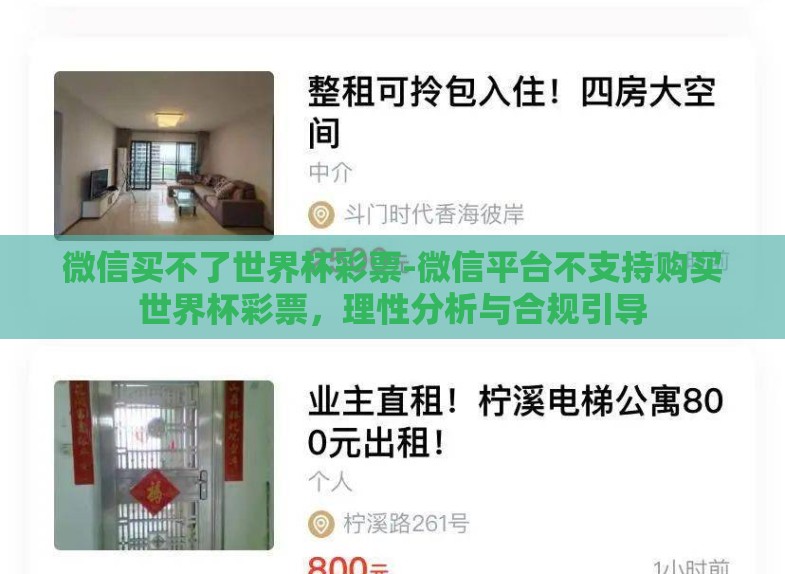 微信买不了世界杯彩票-微信平台不支持购买世界杯彩票，理性分析与合规引导