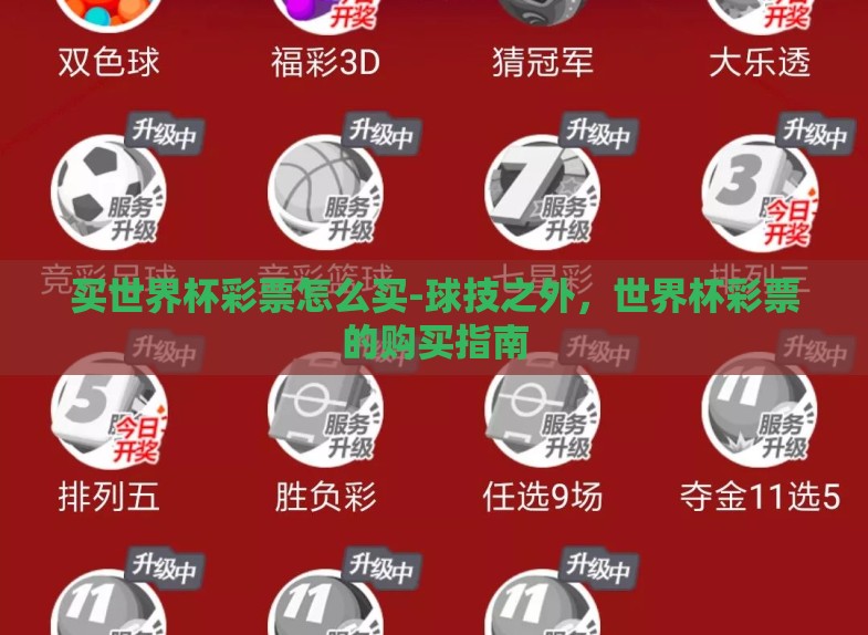 买世界杯彩票怎么买-球技之外,世界杯彩票的购买指南 买世界杯彩票怎么买-球技之外,世界杯彩票的购买指南